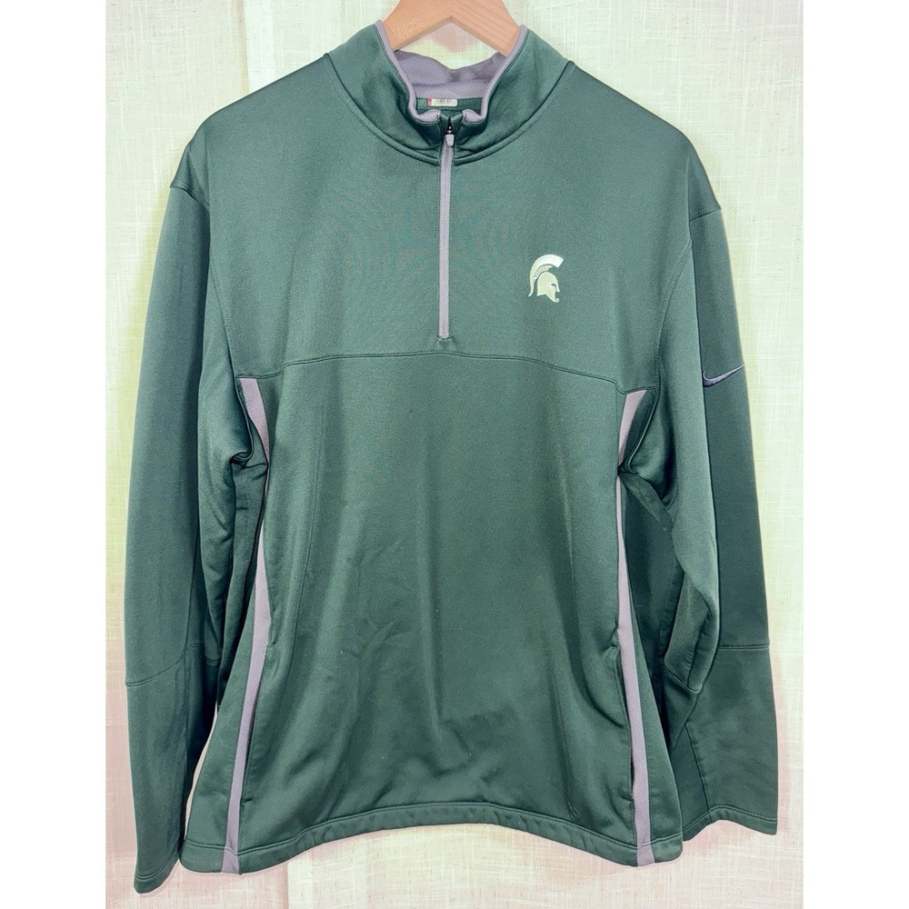 Michigan‎ State Spartans Nike Golf Pullover Men's XL 1/4 Zip Green NCAA